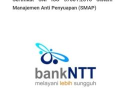Terapkan Sistem Anti Penyuapan ISO 37001:2016 di 8 Divisi Bank NTT Perkuat Intregritas