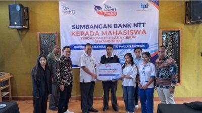 20 Mahasiswa Unika Ruteng Yang Terdampak Gempa flores Dapat Bantuan Beasiswa dari Bank NTT